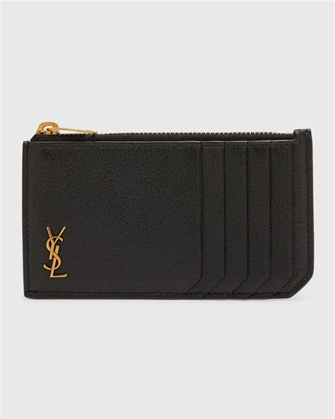 Saint Laurent YSL Tiny Monogram Card Case in Smooth Leather